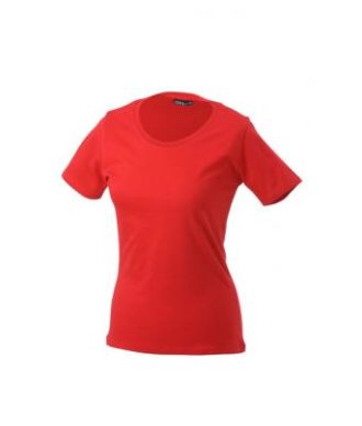 Ladies Basic T Shirt Damenshirt - red