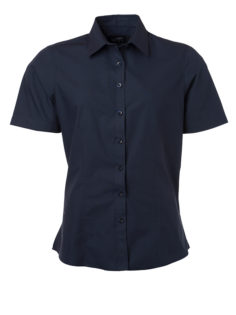 Ladies Shirt Shortsleeve Poplin James & Nicholson - navy